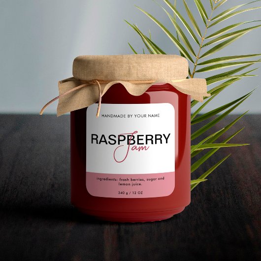 Stickers voor frambozenjam-productlabel Verpakking