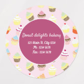 Stickers voor het bakkerijthema cute cupcake (Design 1)