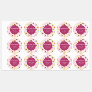 Stickers voor het bakkerijthema cute cupcake