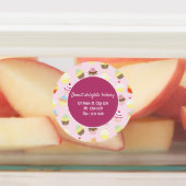 Stickers voor het bakkerijthema cute cupcake (Aangebracht)