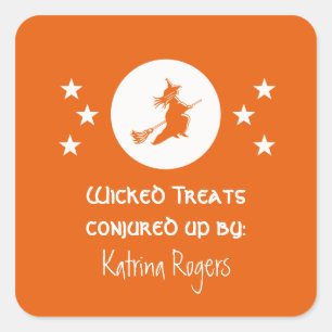 Stickers voor het baklabel Halloween, Sinaasappel