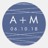 Stickers voor het bindhuwelijk | Staal Blauw (Voorkant)