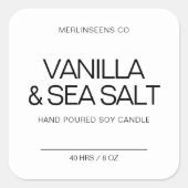 Stickers voor het etiket van het natuurkaars met w (Voorkant)