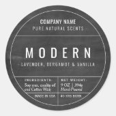Stickers voor het etiket van zwarte homemade-kaars (Voorkant)