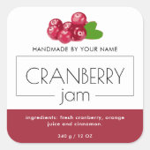 Stickers voor het etiketteren van cranberry jam (Voorkant)