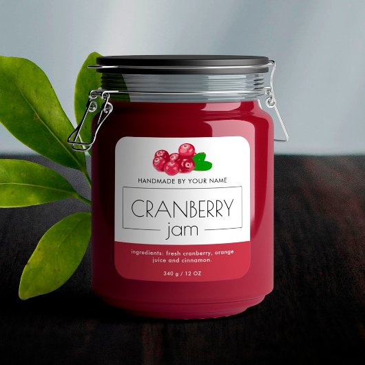 Stickers voor het etiketteren van cranberry jam