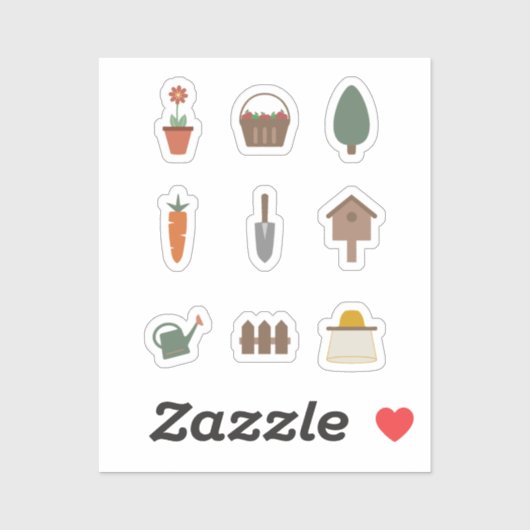 Stickers voor het Gardening instellen (Vel)