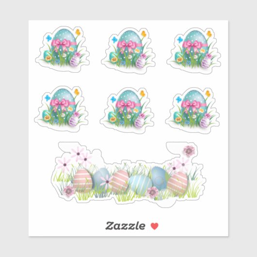 Stickers voor het kraken van kleurrijke paaseieren (Vel)