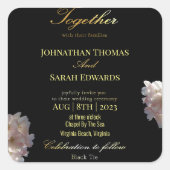 Stickers voor het uitnodigen van zwarte en goudple (Voorkant)