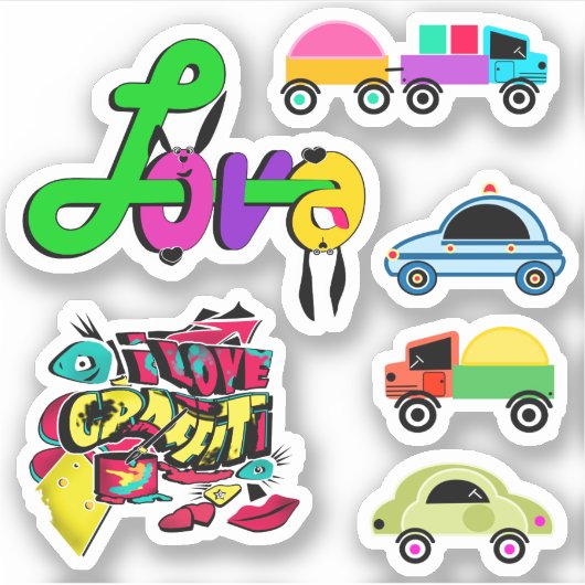 Stickers voor jongen , voor jongen , auto , liefde (Voorkant)