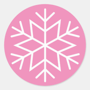 Stickers voor kerstcadeaupapier Snowflake Round