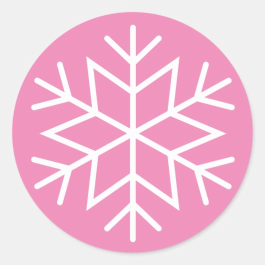 Stickers voor kerstcadeaupapier Snowflake Round (Voorkant)