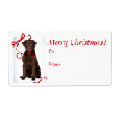 Stickers voor kerstcadeaus met chocolade in het la (Voorkant)