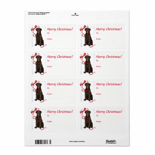 Stickers voor kerstcadeaus met chocolade in het la (Full Sheet)