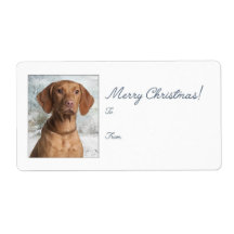 Stickers voor kerstcadeaus Vizsla