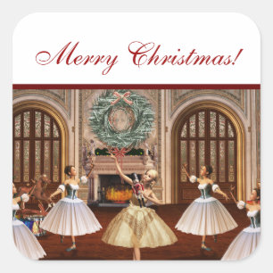 Stickers voor kerstcadeautjes in de Nutcracker Mer