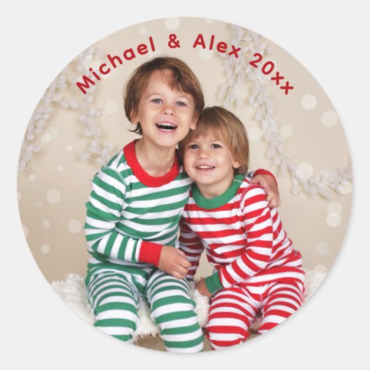 Stickers voor kerstfoto's uit de familie, Glossy (Voorkant)