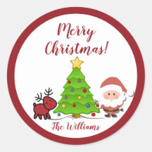 Stickers voor Kerstmis met kerstmis en rendieren