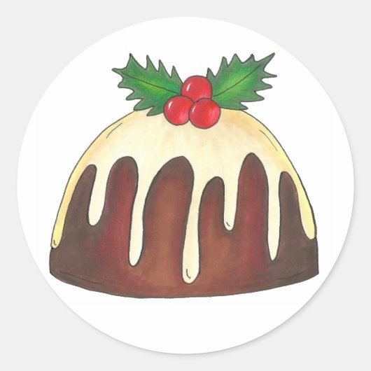 Stickers voor kerstsuiker Plum Pudding Holiday (Voorkant)