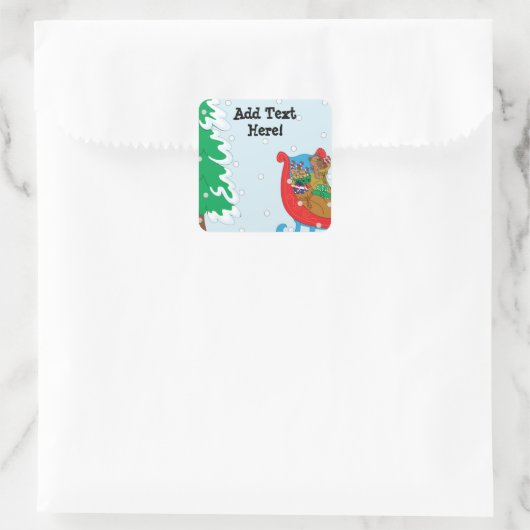 Stickers voor kerstvierkant. Personaliseren. (Tas)