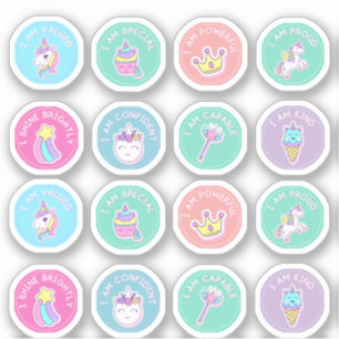 Stickers voor kleurrijke studentbevestiging