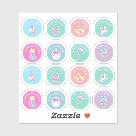 Stickers voor kleurrijke studentbevestiging (Vel)