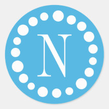 Stickers voor lichtblauw monogram