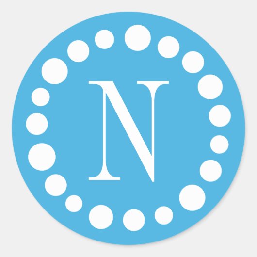 Stickers voor lichtblauw monogram (Voorkant)