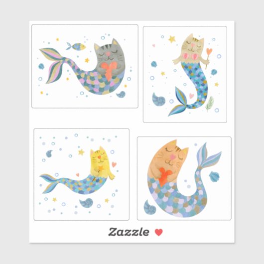 Stickers voor ormaïde kattenmaïde waterverf (Vel)