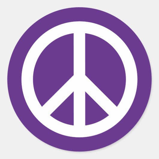 stickers voor Paarse en witte ronde vredessignatie (Voorkant)