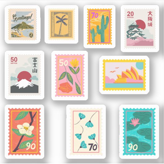 Stickers voor postzegels (Voorkant)