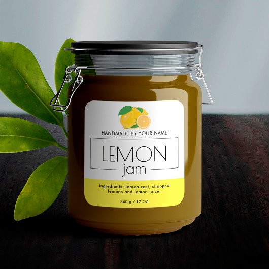 Stickers voor productlabel van Lemon Jam Verpakkin