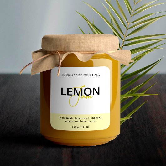 Stickers voor productlabel van Lemon Jam Verpakkin