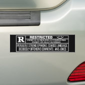 Stickers voor Rated R bumper (Op auto)