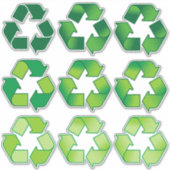 Stickers voor recyclingsymboolset (Voorkant)