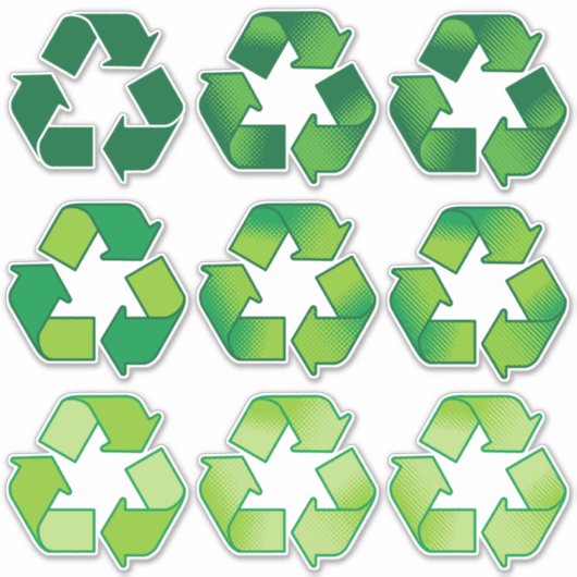 Stickers voor recyclingsymboolset (Voorkant)