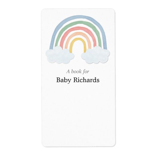 Stickers voor regenboogwaterverf baby shower (Voorkant)