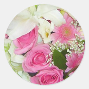 Stickers voor roze en witte Floral envelop
