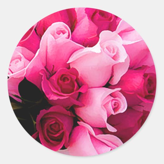 Stickers voor roze rozenweddenschap (Voorkant)