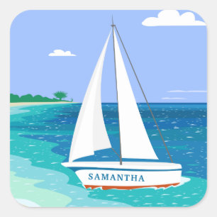 Stickers voor tropisch strand in de kustwateren va