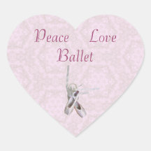 stickers voor 'vrede, liefde en ballet'