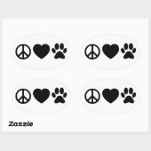 Stickers voor vrede, liefde en honden 4,5 x 2,7 in (Vel)