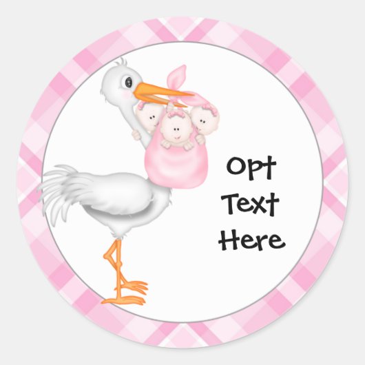 Stickers voor winkels en triplet-meisjes (Voorkant)