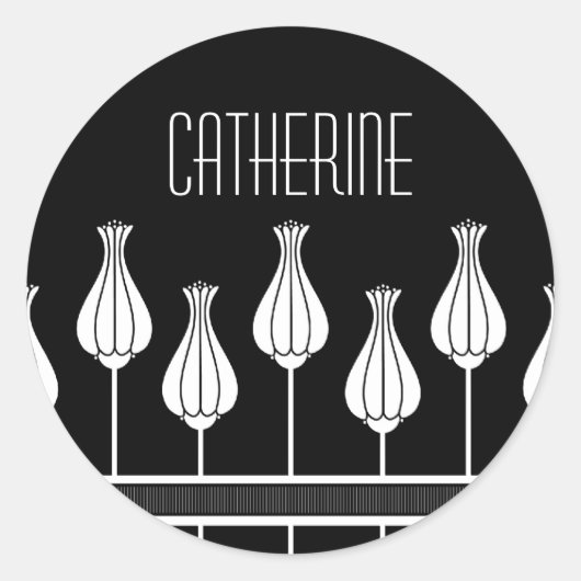 Stickers voor zwart-witkunst Deco Floral (Voorkant)