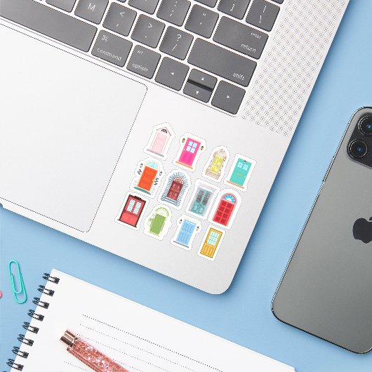 Stickers vooraan (Laptop met iPhone)