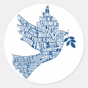 Stickers: Vredesinstrumenten (Sint Franciscus) Ronde Sticker