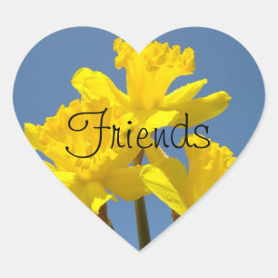 Stickers vrienden Narcissen Bloemen Hart Scherp