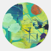 Stickers/zegels in open weide/fenceposts ontwerp ronde sticker (Voorkant)