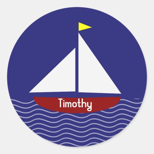 Stickers/zeilboot Ronde Sticker (Voorkant)