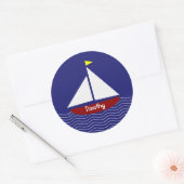 Stickers/zeilboot Ronde Sticker (Envelop)